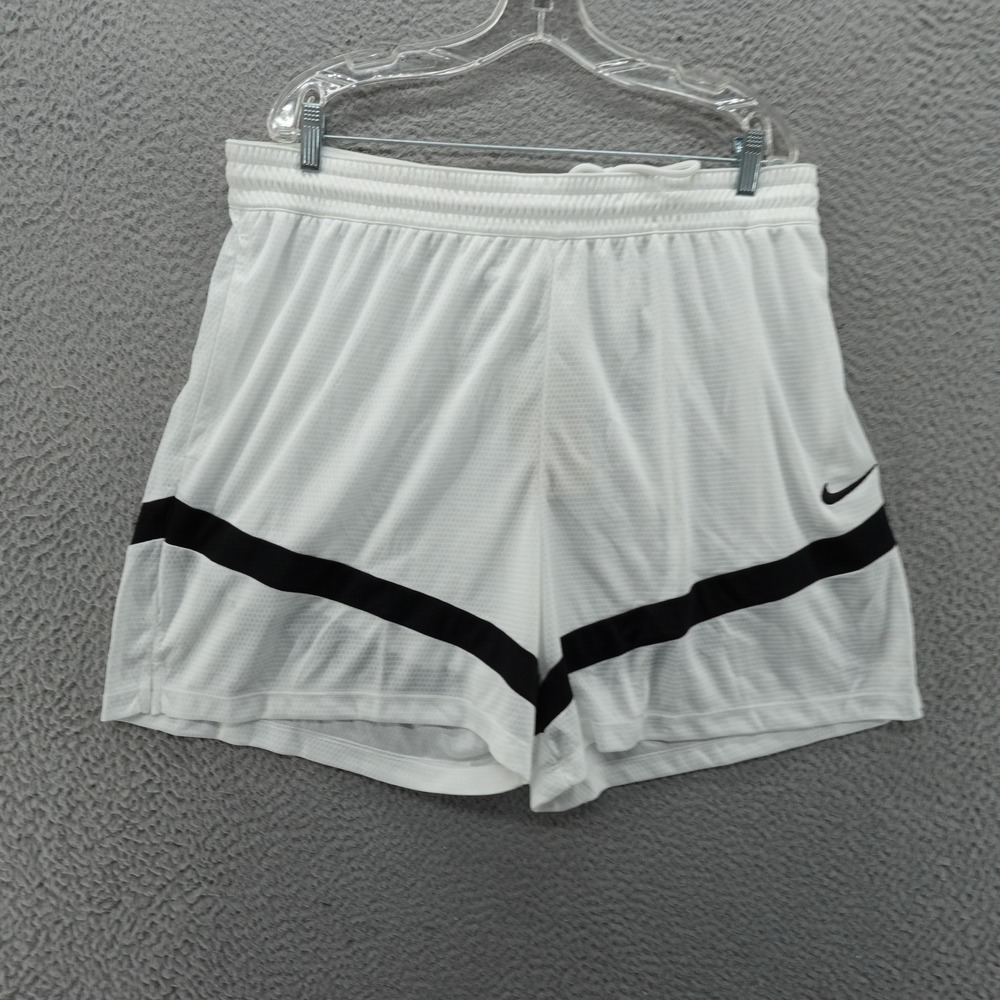 Nike Mens XXL White Black Dri-FIT Basketball Shorts Loose Fit NEW